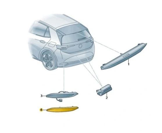Element reflectorizant catadioptru Volkswagen Id.3, 11.2019-, montare spate, dreapta, OE