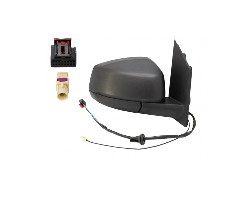 Oglinda exterioara Volkswagen Caddy, 11.2020-, montare dreapta, reglaj electric; carcasa neagra; incalzit; sticla convexa; geam cromat; 16 gauri / 5 pini, View Max