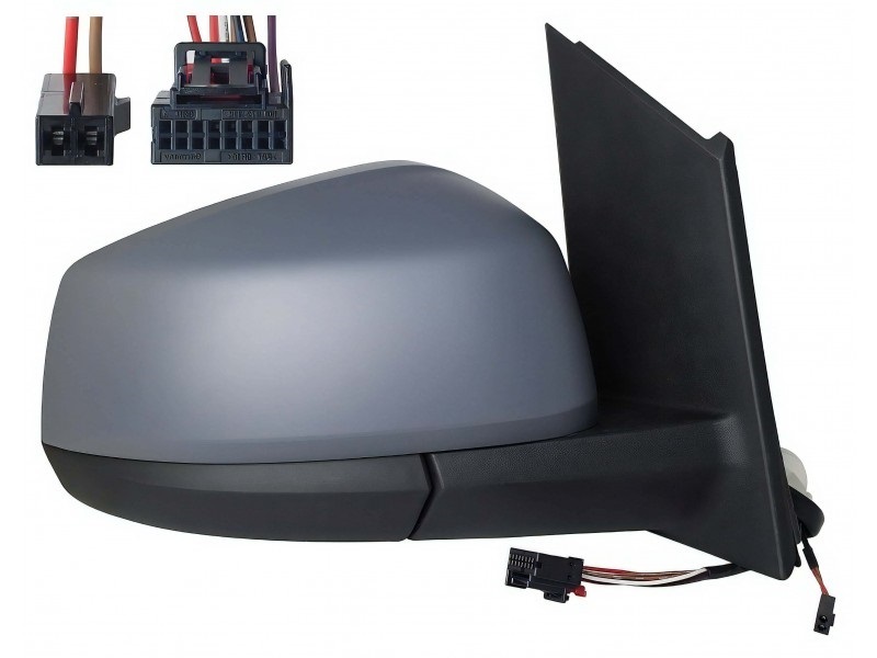 Oglinda exterioara Volkswagen Caddy, 11.2020-, montare dreapta, reglaj electric; carcasa grunduita; incalzit; sticla convexa; geam cromat; 16 gauri / 5 pini; Cu radio, View Max
