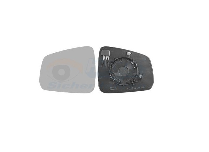 Geam oglinda, sticla oglinda Volkswagen Caddy, 11.2020-, montare stanga, incalzit; sticla convexa; geam cromat, View Max