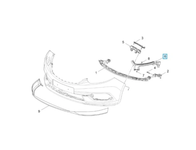 Suport bara protectie, spoiler Opel Zafira Tourer, 07.2016-, montare fata, dreapta, OE