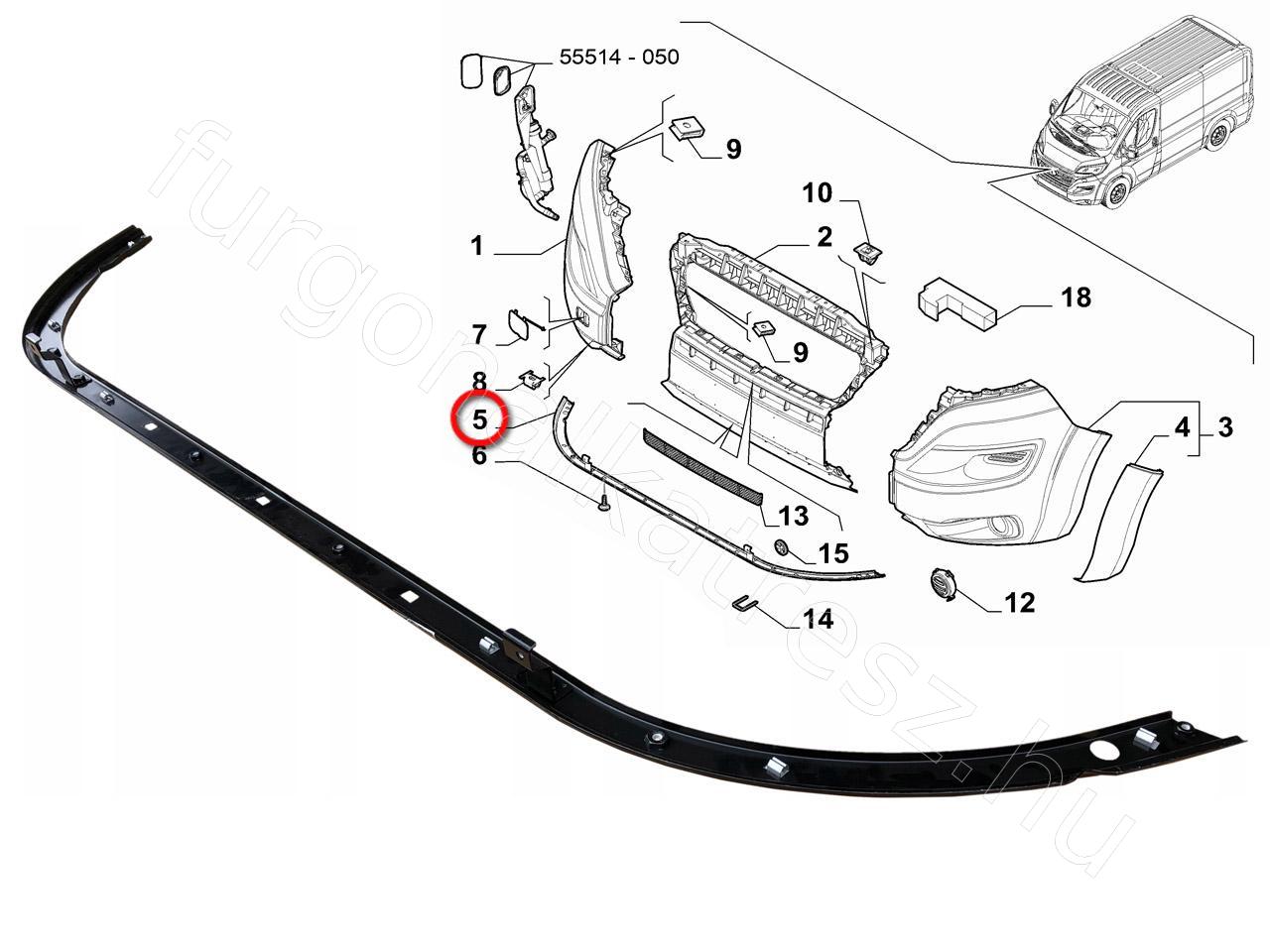Armatura bara fata Citroen Jumper, 2021-, Fiat Ducato, 2021-, Opel Movano, 2021-12.2021, Peugeot Boxer, 2021-, montare OE