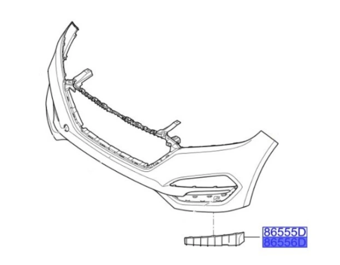 Suport bara protectie, spoiler Hyundai Tucson (Tl), 09.2015-06.2018, montare fata, dreapta, inferior, RapidAuto