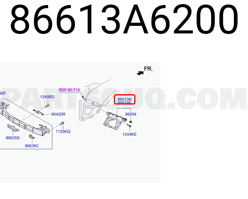 Suport bara protectie, spoiler Hyundai I30 (Gd), 03.2012-03.2017, model: Combi, montare spate, stanga, OEM/OES