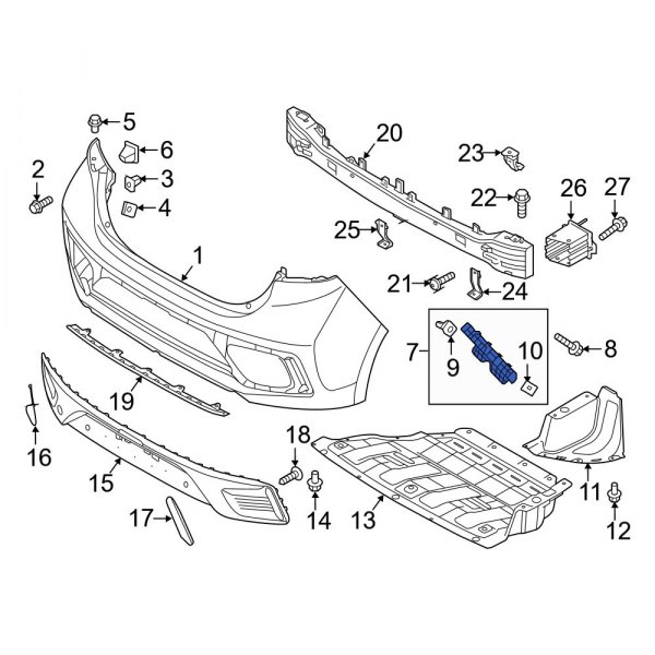 Suport bara protectie, spoiler Hyundai Ioniq, 02.2016-, montare spate, dreapta, OEM/OES