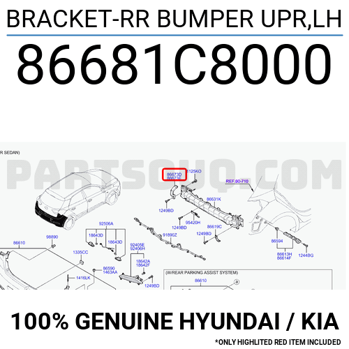 Suport bara protectie, spoiler Hyundai I20, 10.2014-, model: 5 usi, montare spate, stanga, OEM/OES