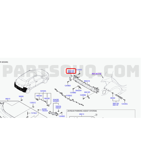 Suport bara protectie, spoiler Hyundai I20, 10.2014-, model: 5 usi, montare spate, dreapta, OEM/OES