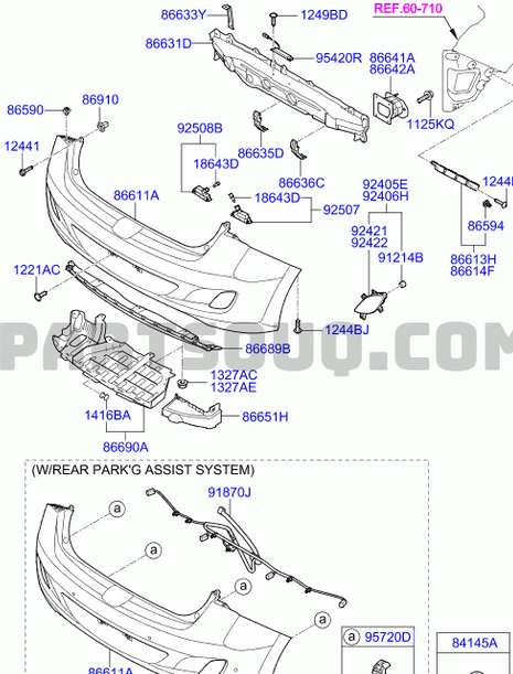 Ornament bara protectie, spoiler Hyundai I30 (Gd), 03.2012-03.2017, model: Hatchback, montare spate, OEM/OES