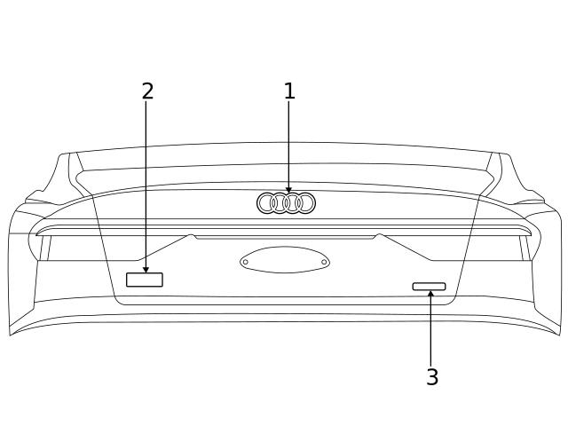 Emblema haion Audi A1 (8x), 04.2010-01.2015, montare spate, RapidAuto
