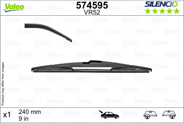 Lamela stergator Silencio Peugeot 5008, 04.2017-12.2020; Renault Megane, 03.2016-; Talisman, 01.2016- Combi; Chrysler Ypsilon (846), 06.2011-, montare spate, 240 mm; , VALEO