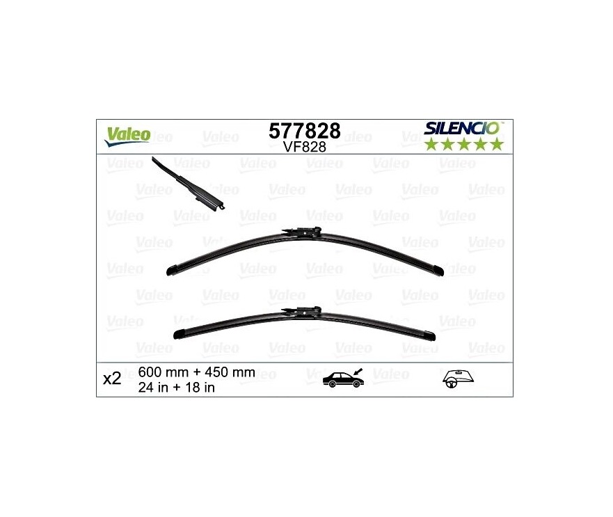 Set stergatoare auto Silencio Bmw Seria 4/4 Gc (F32/F33/F36/F82/83), 12.2013-, montare fata, stanga+dreapta, 600+450 mm; fixare: OE Valeo; , VALEO