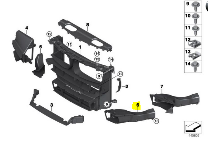 Deflector aer Bmw X5 (F15/F85), X6 (F16), montare Fata, Dreapta, inferior, RapidAuto