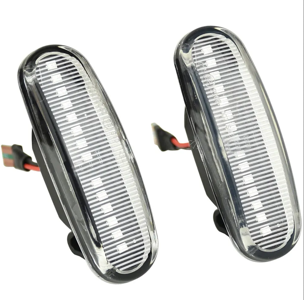 Lampa semnalizare laterala Citroen Nemo (Aa); Fiat Doblo (223), Fiorino, Idea (350), Linea (323), Multipla (186), Panda, Punto (199), Punto Grande (199), Stilo; Lancia Musa; Peugeot Bipper, Fata, Stanga+Dreapta,dinamic; LED; transparent; tuning; ECE