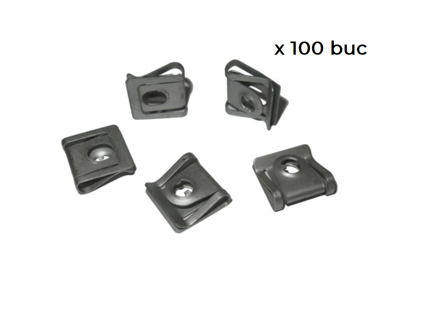 Clema metalica fixare scut motor Audi 100 (C4), A4 (B5), A4 (B6), A4 (B7), A6 (C4), A6 (C5), A6 (C6), A8 (D2), A8 (D3); Opel Astra J, Astra K, Insignia, Insignia (G09), Zafira Tourer; Seat Exeo (3r); Skoda Superb (3u4); VW Passat (B5), set 100 buc