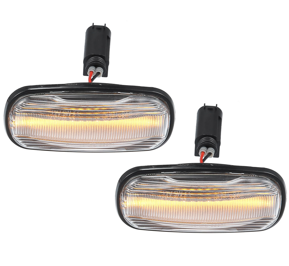 Lampa semnalizare laterala Land Rover Defender 90/110 (Ld), Discovery (Lj/Lt), Freelander (Ln), montare Fata, Stanga+Dreapta, indicator dinamic; LED; transparent; tuning; Omologare: ECE,
