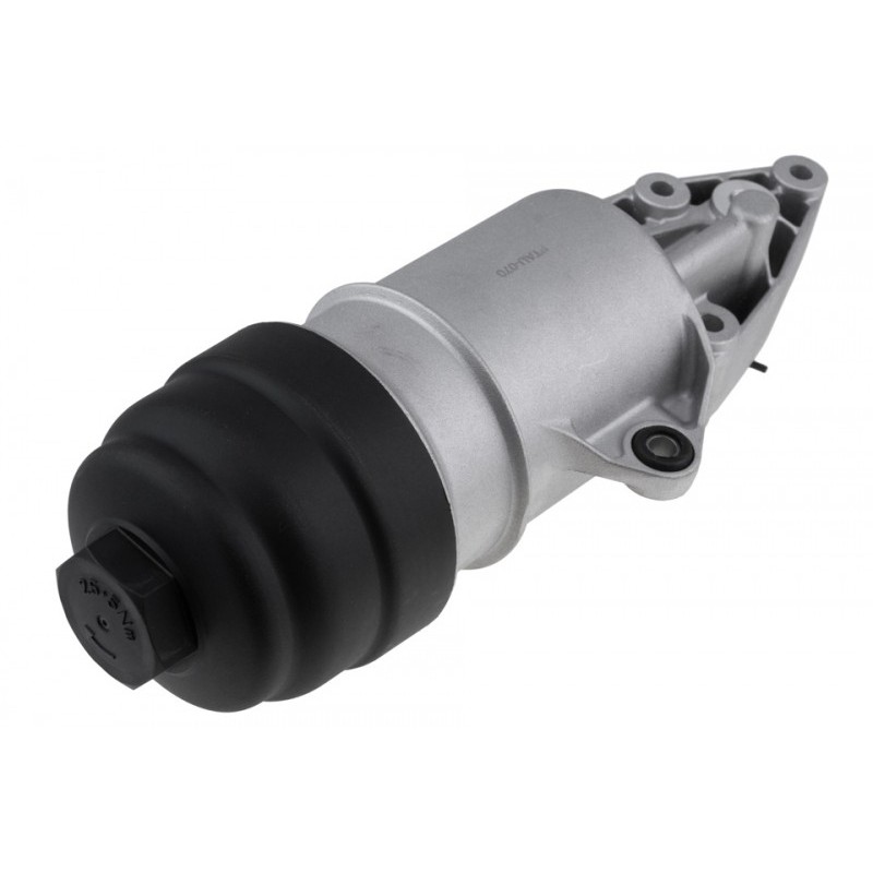 Carcasa filtru ulei fara radiator Audi A4 3.0tfsi, 3.2fsi 05-, A5 3.0tfsi, 3.2fsi 09-, A6 2.0tdi, 2.4, 2.8, 3.2fsi, 3.0tfsi 04-, A7 2.8fsi, 3.0tfsi 10-, A8 2.8, 3.2fsi, 3.0tfsi 05-, Q5 3.0tfsi, 3.2fsi, Q7 3.0tfsi 10-; Vw Touareg 3.0tsi 10-, aluminiu,
