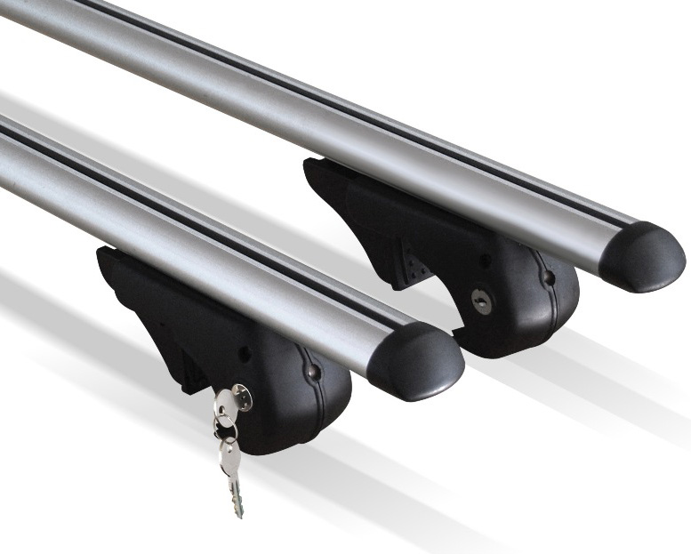 Set 2 bare transversale portbagaj Menabo Brio 135 cm din aluminiu fixare pe barele logitudinale cu sistem antifurt cu cheie LIPSA KIT MONTAJ