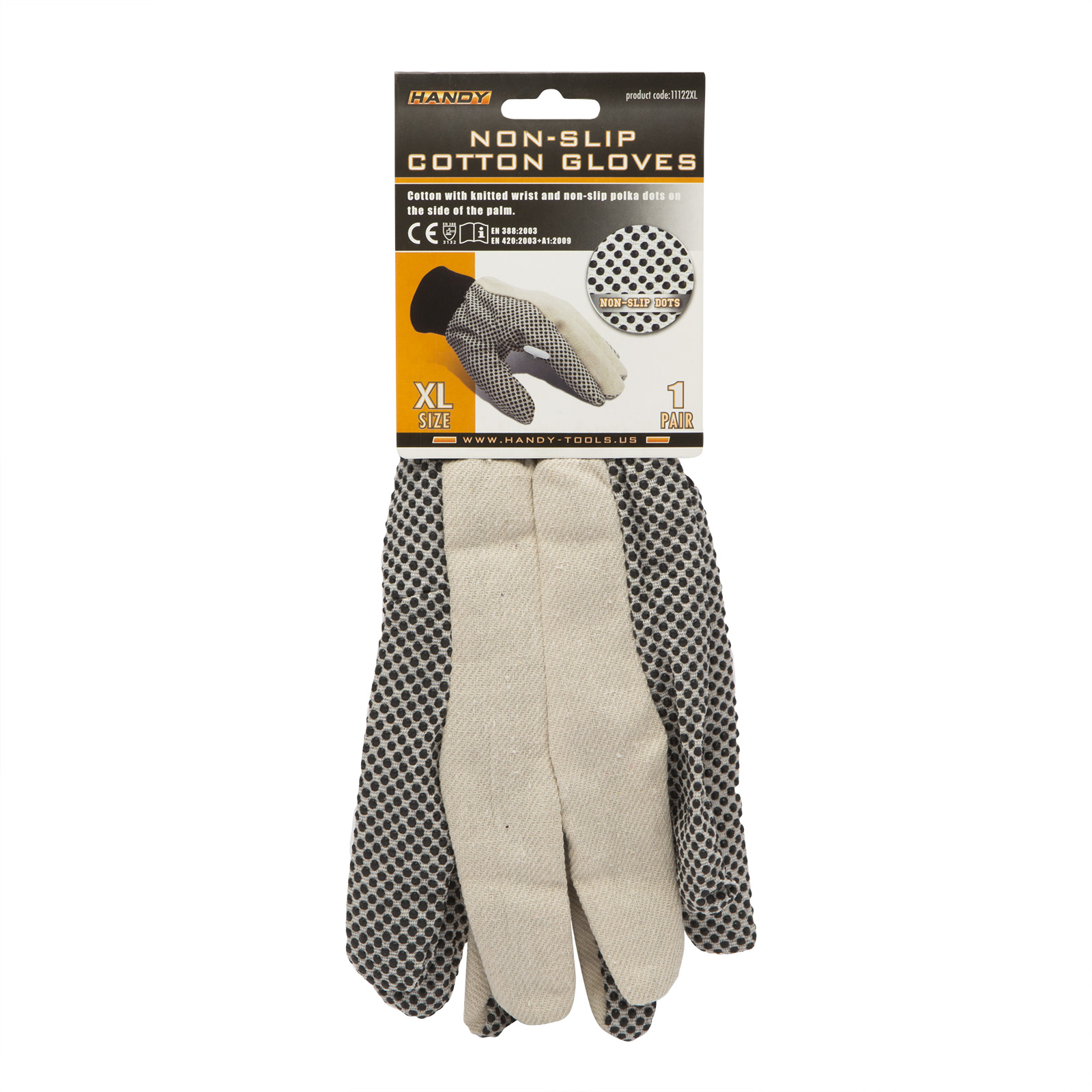 Manusi bumbac anti-alunecare, 12 per./pachet, XL