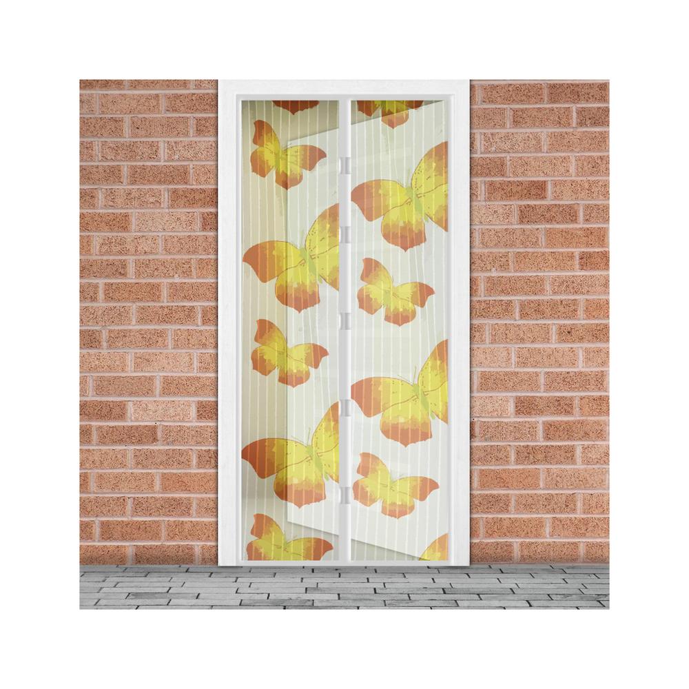 Perdea anti-tantari pentru usi cu inchidere magnetica- 100 x 210 cm &bdquo;fluturi galbene&rdquo;, 1 buc., 11398L
