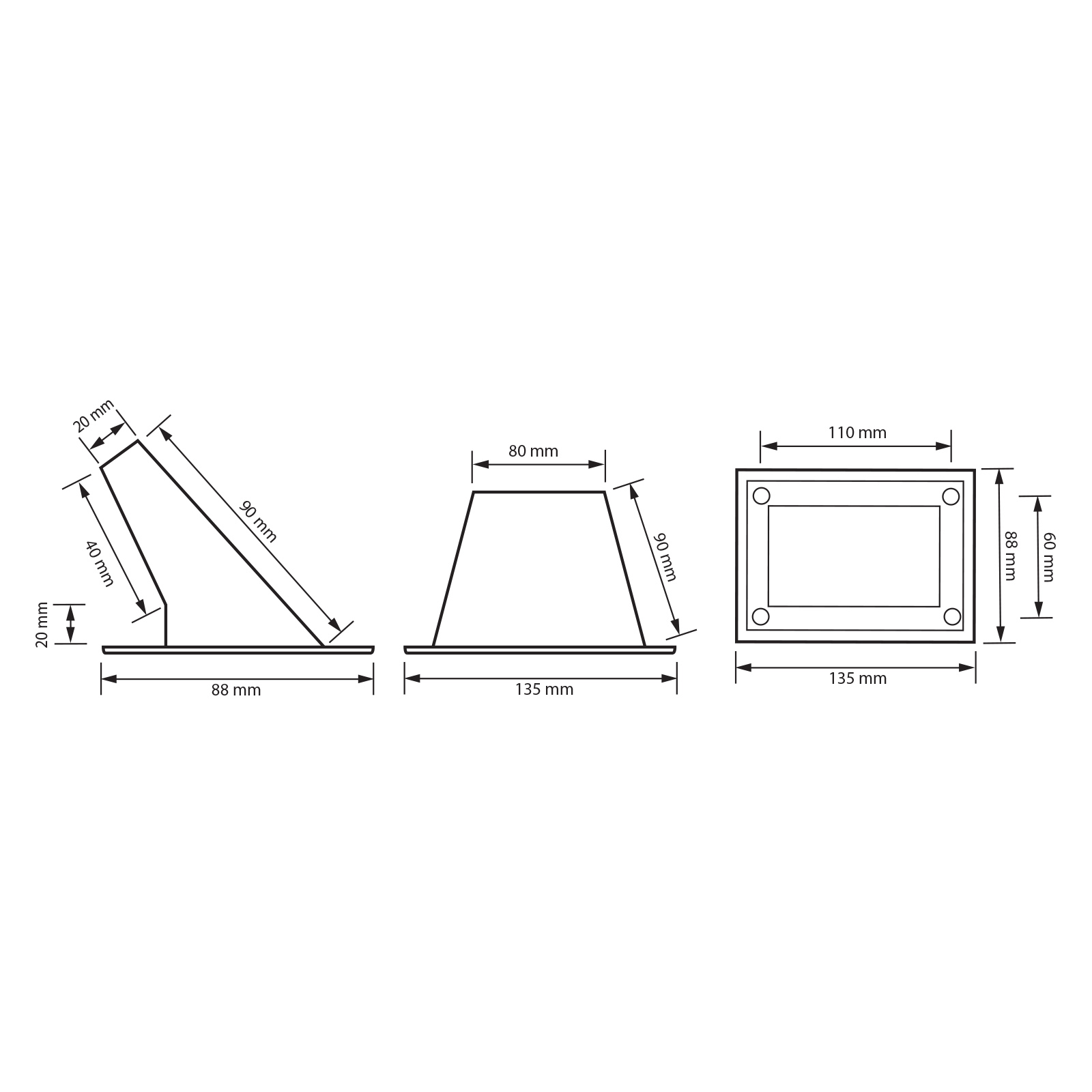 Maner incastrat pentru boxe 13,5x8,8x10,5 cm