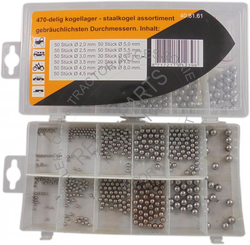 Set bile rulmenti 470 bucati 11 marimi ,diametru 2- 2.5- 3- 3.5- 4- 4.5- 5- 5.5- 6- 7- 8 mm LIPSA BUCATI/ DETERIORAT
