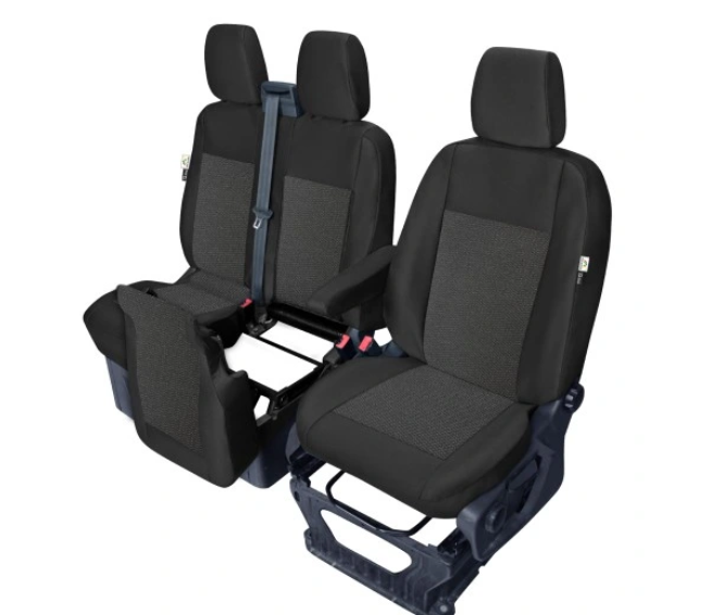 Set huse scaun dedicate Ford Transit 2018-, cu scaune 1+2 locuri, imitatie din piele