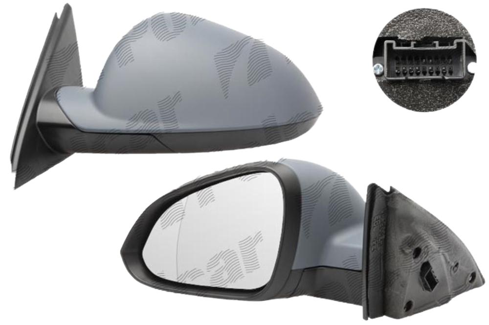 Oglinda exterioara Opel Insignia (G09) 09.2008-2017 si Insignia 2017-, 7 pini, pliabila, partea dreapta View Max crom convex carcasa prevopsita grunduita reglare electrica cu incalzire 5520525M CLEMA RUPTA