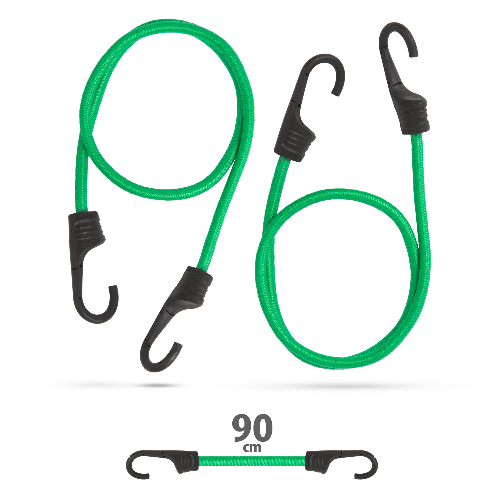 Set de cordeline de fixare profesionale - verde - 90 cm x 8 mm - 2 buc. / Pachet, 1 buc., 55761C