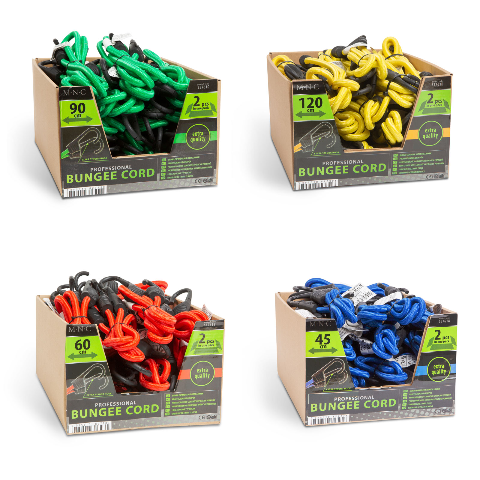 Set de cordeline de fixare profesionale - verde - 90 cm x 8 mm - 2 buc. / Pachet, 1 buc., 55761C