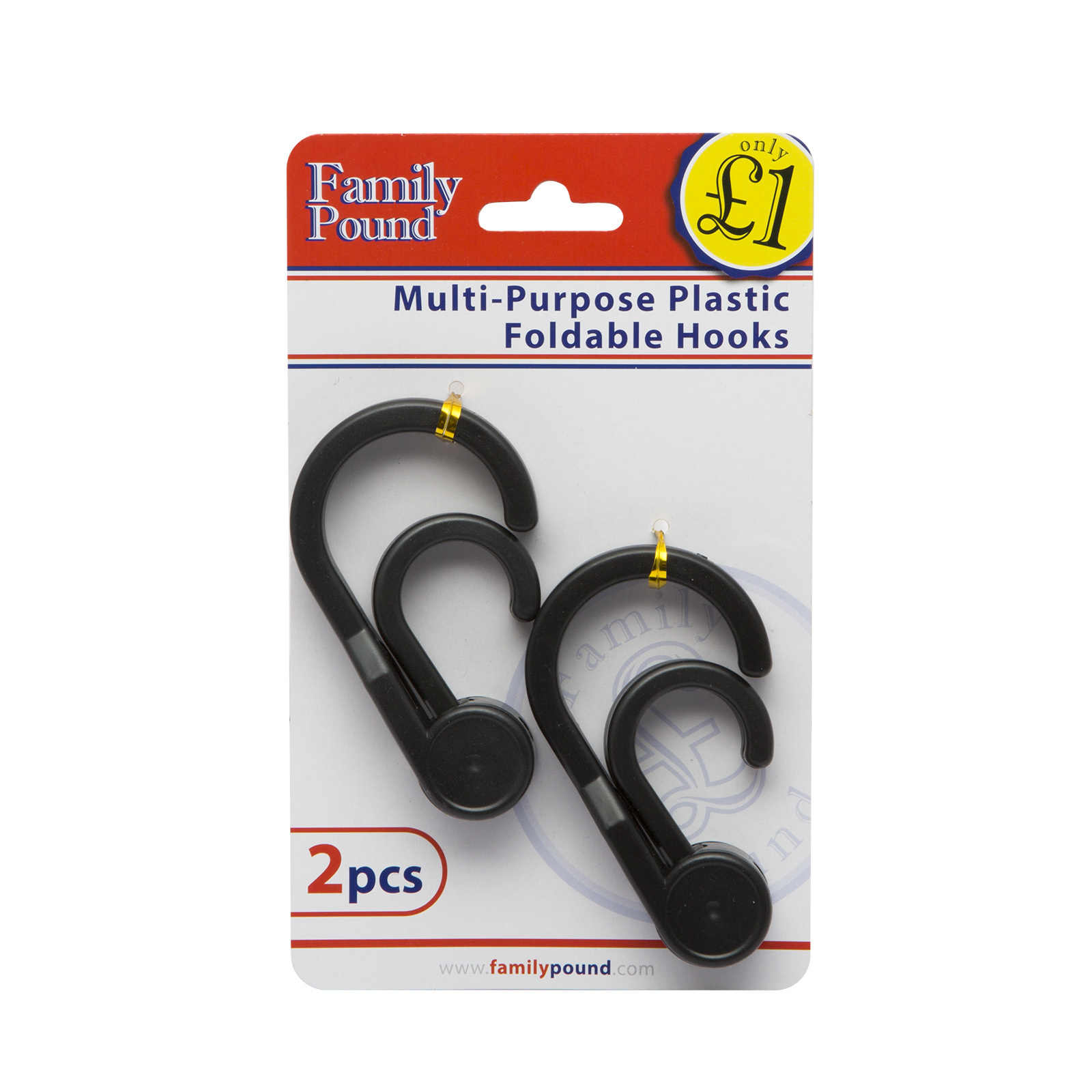 Carlige rabatabile, material plastic, negru, 2 buc./set