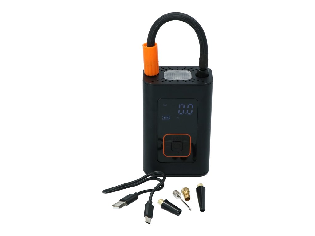Compresor aer auto compact portabil, Carpoint, 12V, 7,4V; 60W, 150 PSI sau 10,3 bar, cu lanterna