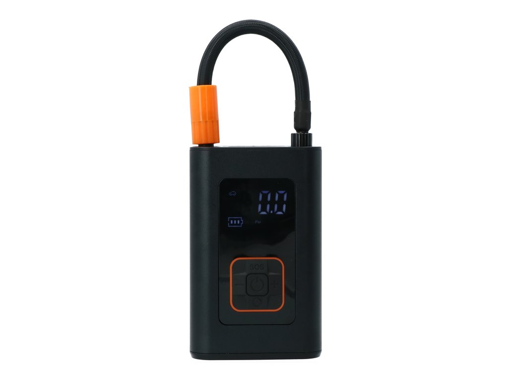 Compresor aer auto compact portabil, Carpoint, 12V, 7,4V; 60W, 150 PSI sau 10,3 bar, cu lanterna