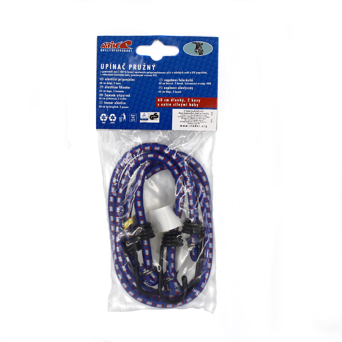 Chinga ancorare elastica cu carlige la capete, 60cm, set 2 buc