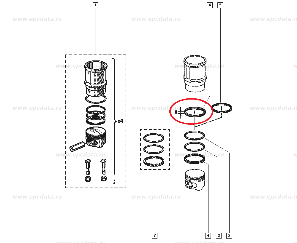 Garnitura camasa cilindru motor Renault R19, 0.08 , inel 7700508287
