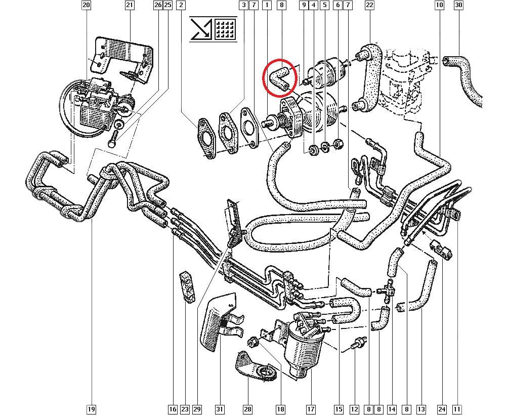 Furtun combustibil Renault R21 R19, cot conducata , original Renault 7700740974