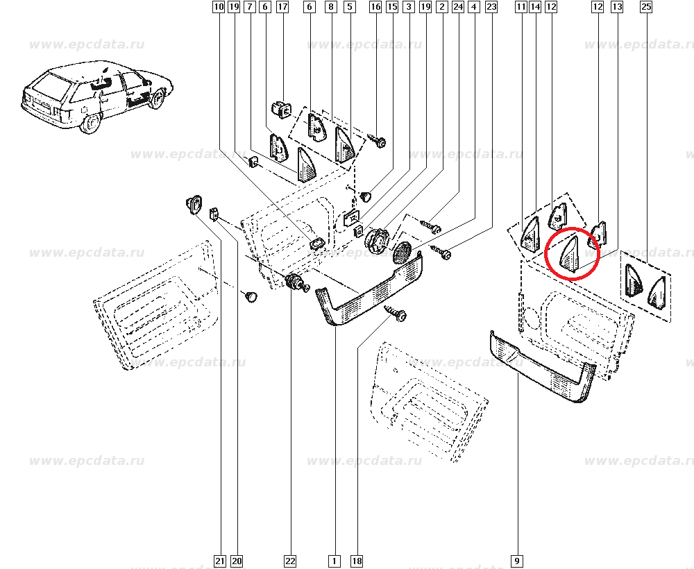 Ornament interior usa dreapta fata, original 7700764278