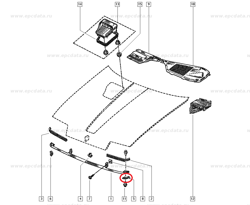 Grila masca fata Renault R19, grila calandru originala 7700790571