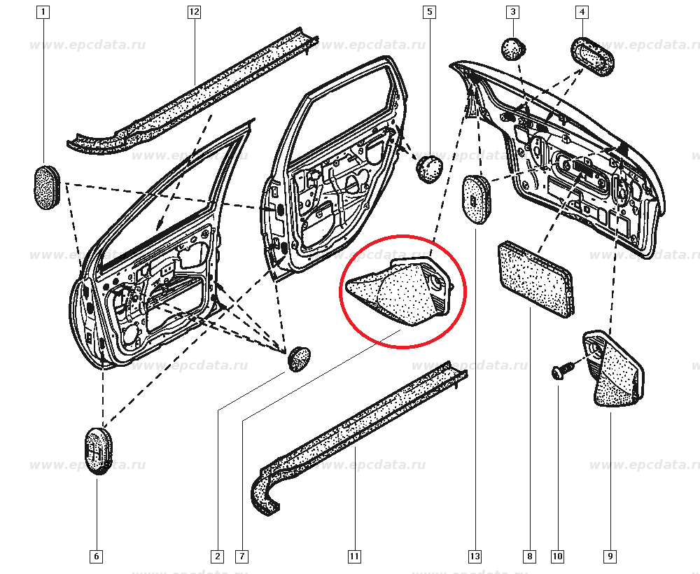 Tampon cauciuc Renault Megane Scenic , opritor partea dreapta 7700845489