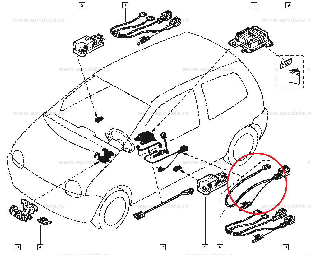 Cablaj echipament centura siguranta Renault Twingo 1 1992-1997, Original 7701046914