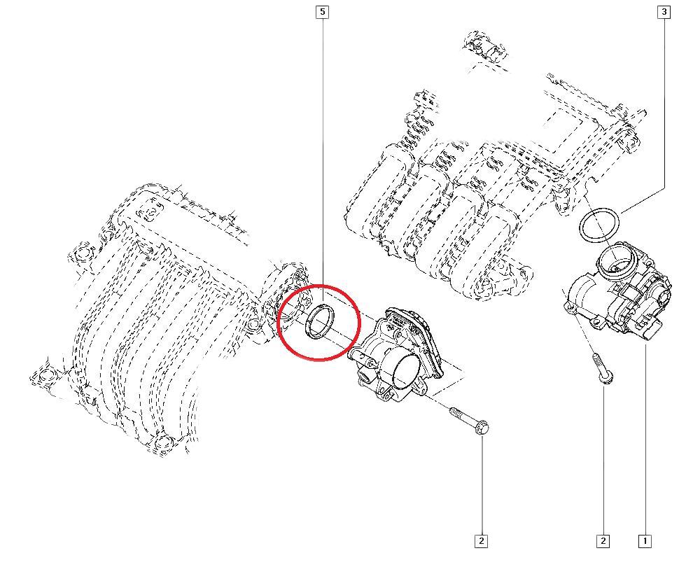 Garnitura etansare clapeta acceleratie Renault Twingo 2, Kangoo, Clio 3 , 7701059328