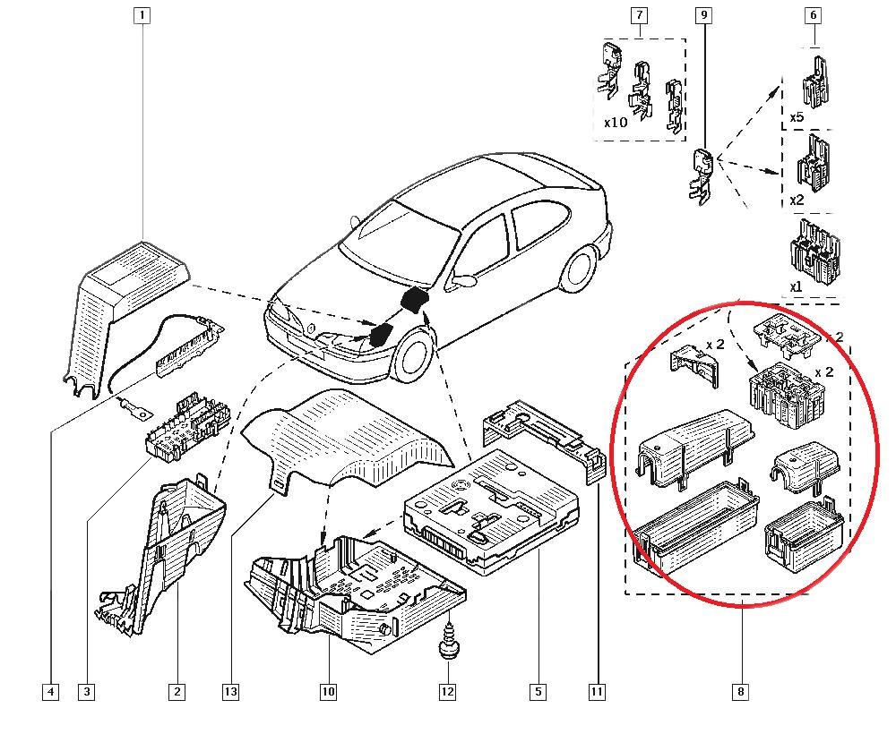 Pachet capace relee usa Renault Scenic, Megane, produs Original 7701470881