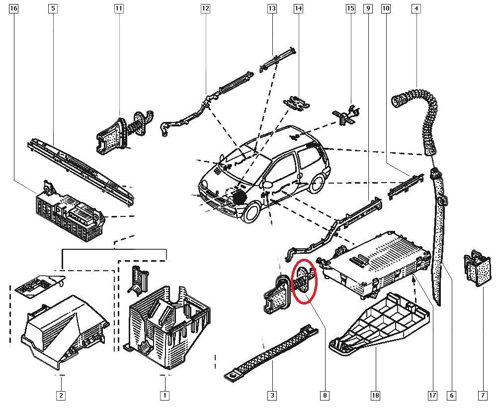 Ghidaj usa Renault Twingo 1, partea stanga, produs original 7703397636