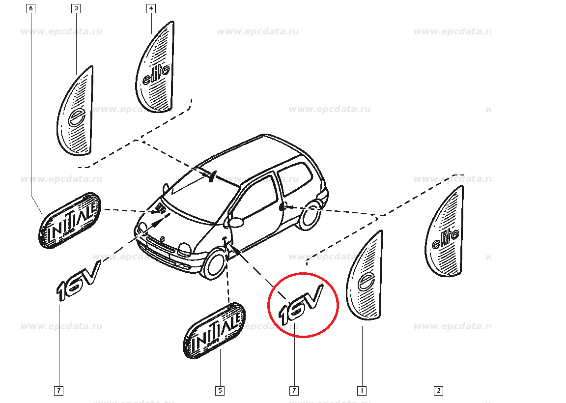 Monograma 16V Renault Laguna 2 abtibild Original 8200048614