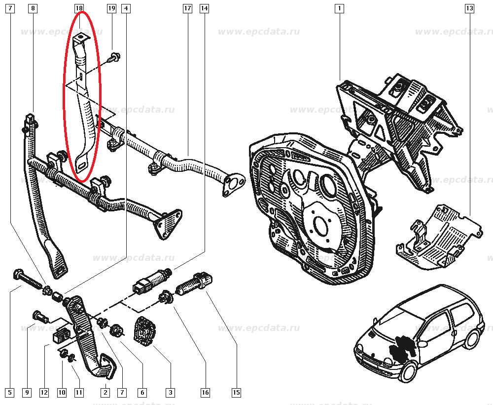 Traversa pedalier Renault Twingo , intaritura originala 8200363783