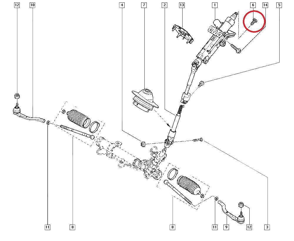 Surub fixare volan M12 pentru Trafic 2, Mascot 8200445166