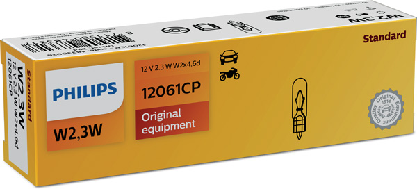 Bec 2.3W PHILIPS 99ZP127P, 12V; 2,3W; standard; W2x4.6d; ECE, 9 buc. LIPSA O BUC. DIN SET