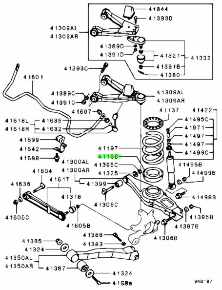 Saiba arc Mitsubishi Pajero 3, 4 2000-, Inferior, MR418047