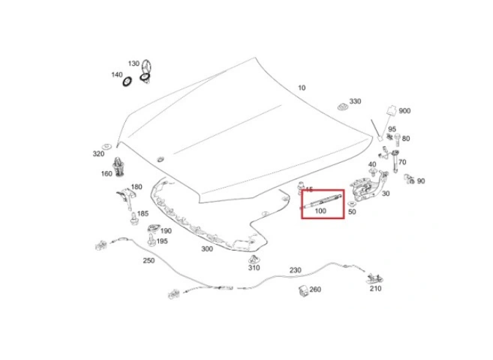 Amortizor capota motor L=471mm, F=220n Mercedes CLASA C, W205 2013-, PARTEA Dreapta, A2059800164