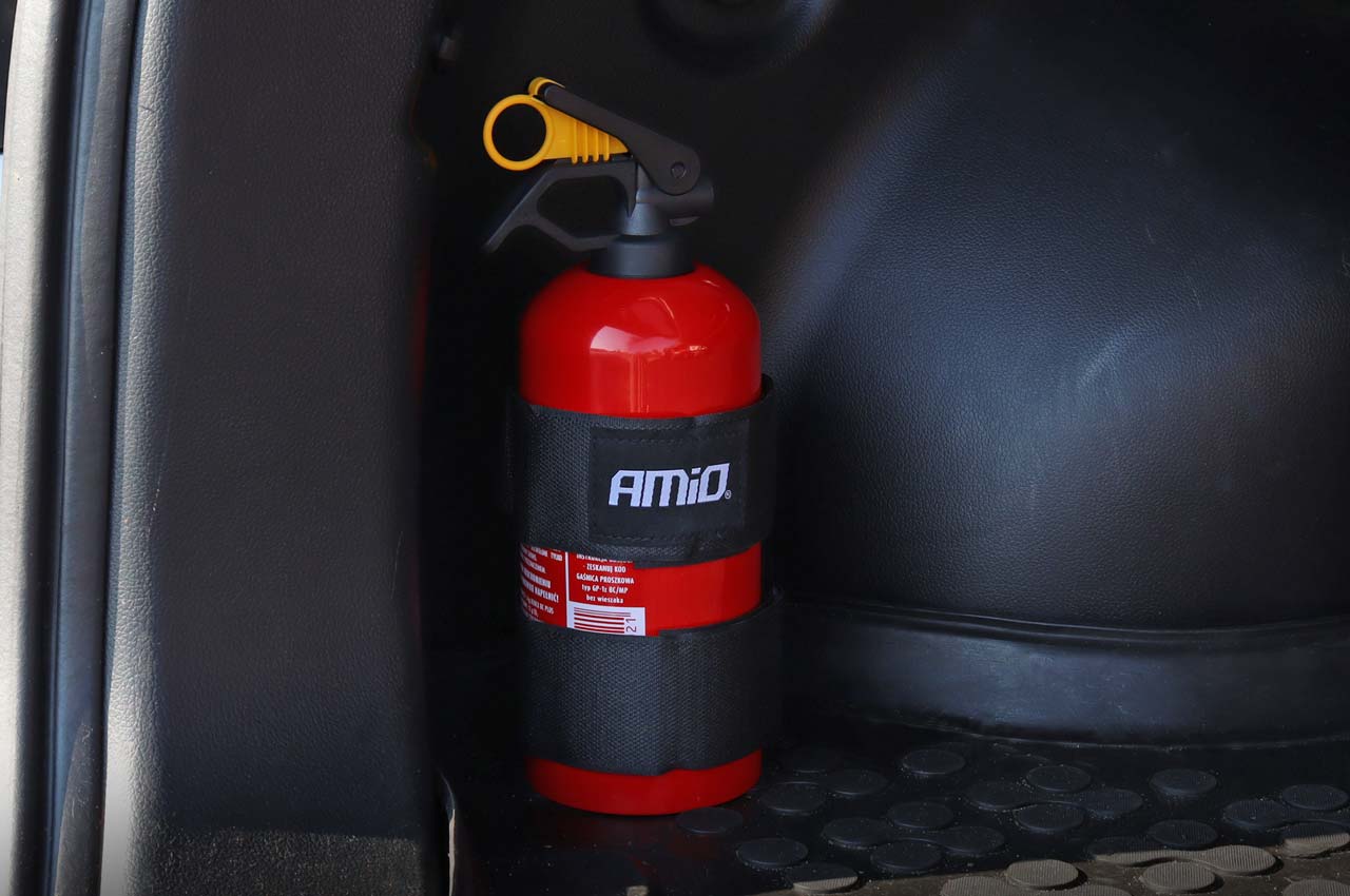 Suport cu curea velcro pentru stingatorul de incendiu, AMIO, 2 buc