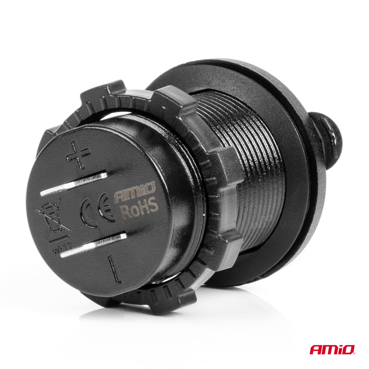 Incarcator auto pentru telefon, 2 porturi USB, 12/24V, AMIO, 1 buc